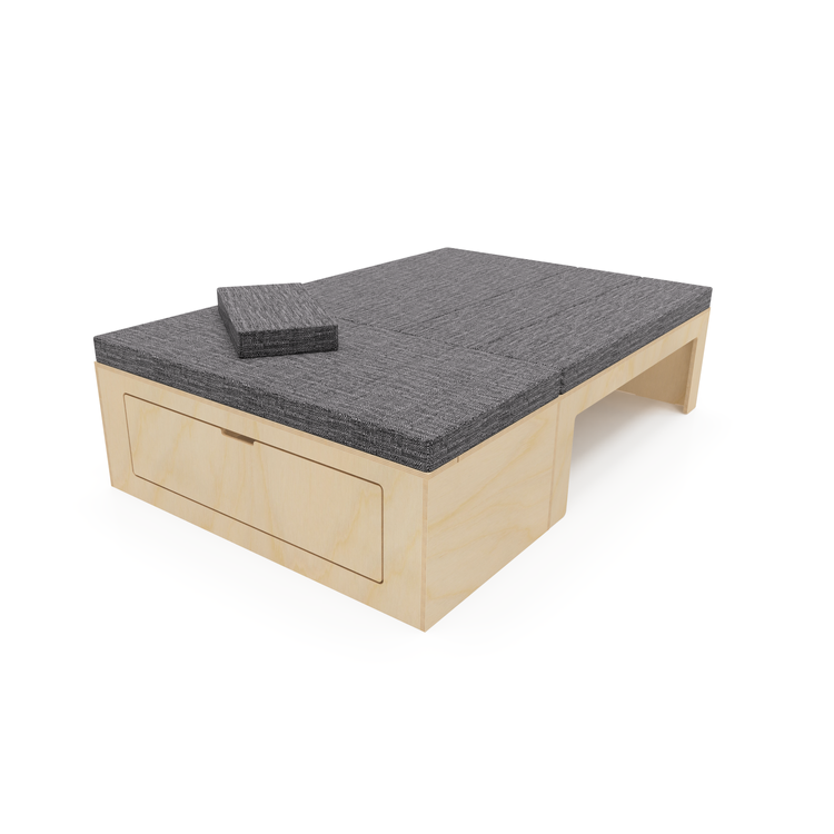 Low Height Plain Ply L Shaped Universal Bed